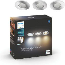 Philips 929003807901 Hue Adore 3x inbouwspot White Ambiance inclusief DIM Switch Chroom