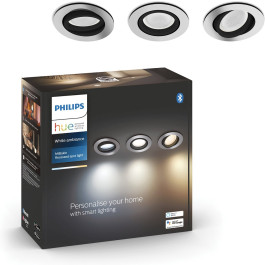 Philips 929003810901 Hue Milliskin Inbouwspot Hue White Ambiance (GU10) Kleur aluminium (3-pack)