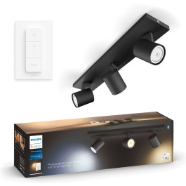 Philips 929003811901 Hue Runner 3-Spots White Ambiance Zwart inclusief DIM Switch