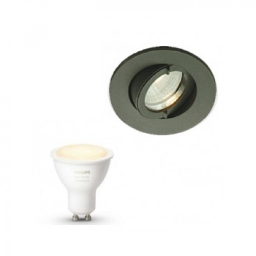 IP44 Outdoor Inclusief Hue White Ambiance (GU10) Antraciet (Outdoor) - Goedkoper Met LED