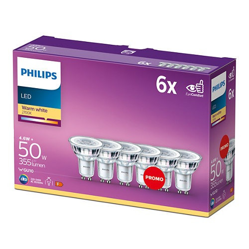 LED Classic ND GU10 4,6-50W Warm wit 36° Multipack 6 stuks - Goedkoper Met LED