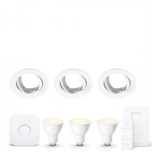 haalbaar Treinstation troosten Philips Hue White ambiance GU10 Starter kit met Lumiance armatuur Wit -  Goedkoper Met LED