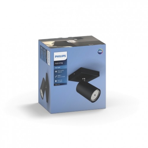 Philips 50593/30/PN myLiving Kosipo Zwart Triospot - Goedkoper Met LED Philips 50593/30/PN myLiving Kosipo Zwart Triospot - Goedkoper Met LED