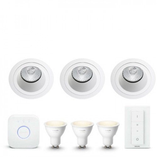 pint vocaal Berekening Philips Hue White ambiance GU10 Starter kit met SG armatuur Mat Wit -  Goedkoper Met LED