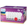 Philips 929001234391 LED Bulb A60 ND 8-60W E27 Warm wit Multipack 6 stuks 