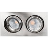 SG 902593 Junistar Square Lux Geborsteld Staal 2x 7W LED 2700K Warm Wit 42° Ra98
