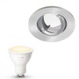 Inbouwspot Lumiance IP44 Inclusief Hue White Ambiance (GU10) Geborsteld aluminium (badkamer)