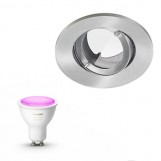 Inbouwspot Lumiance IP44 Inclusief Hue White en Color (GU10) Geborsteld Aluminium (badkamer)