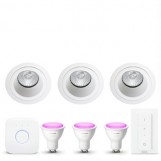 Philips Hue White and Color ambiance GU10 Starter kit met SG armatuur Mat Wit