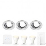 Philips Hue White ambiance GU10 Starter kit met Lumiance armatuur Geborsteld aluminium